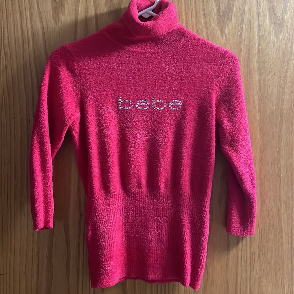 bebe Pink Fluffy Turtleneck Sweater